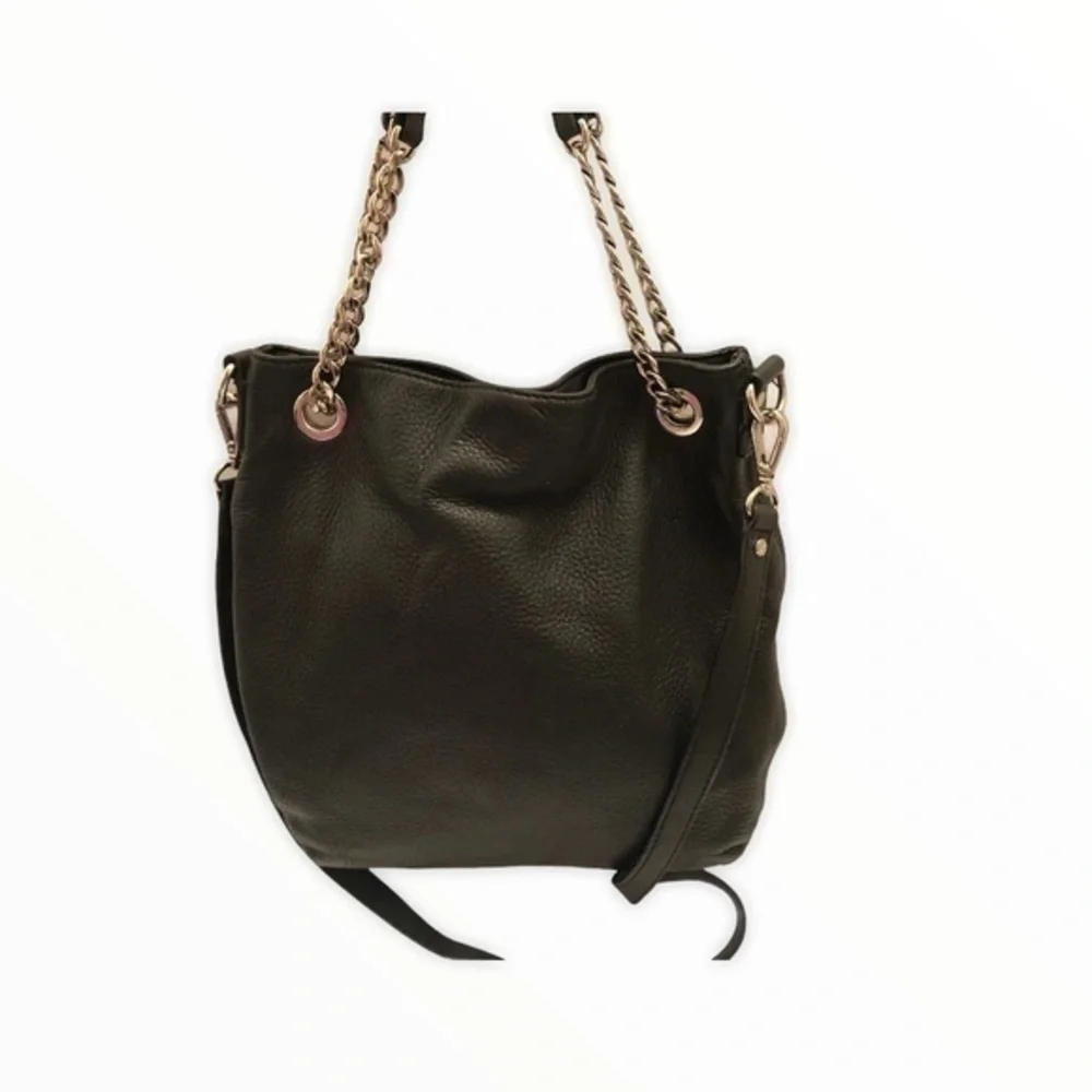 Michael kors black leather jet set chain bag purse
